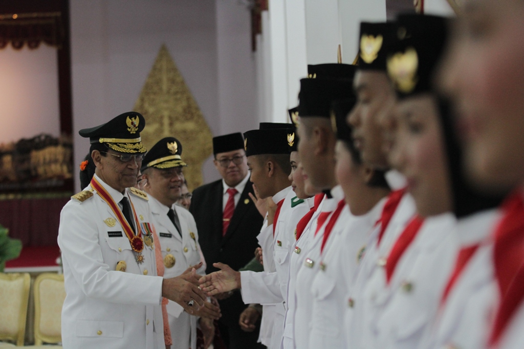 Upacara Hari Kemerdekaan di Istana Kepresidenan Yogyakarta